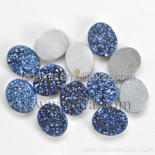 Lolite Color Natural Druzy Gemstone For Jewelry